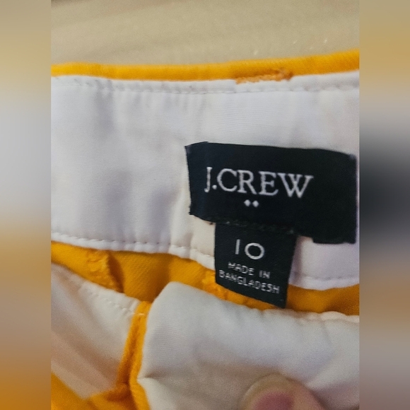J Crew Outlet Women's Size 10 Yellow Cotton Shorts - Picture 3 of 4